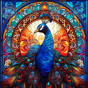 Peacock Stain Glass - Diamond Painting Bling Art