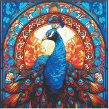Load image into Gallery viewer, Peacock Stain Glass - Diamond Painting Bling Art

