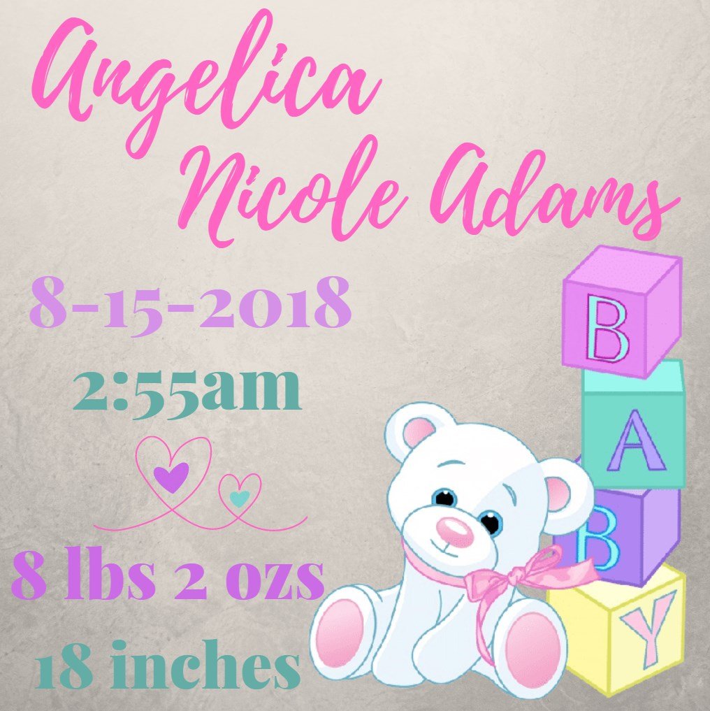 Personalized Baby Announcement - Diamond Painting Bling Art