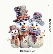 Load image into Gallery viewer, Snowman Family Crystal Pendant - Diamond Painting Bling Art
