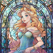 Load image into Gallery viewer, Stain Glass Princess - Diamond Painting Bling Art
