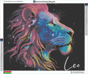 Zodiac Leo - the Lion - Diamond Painting Bling Art