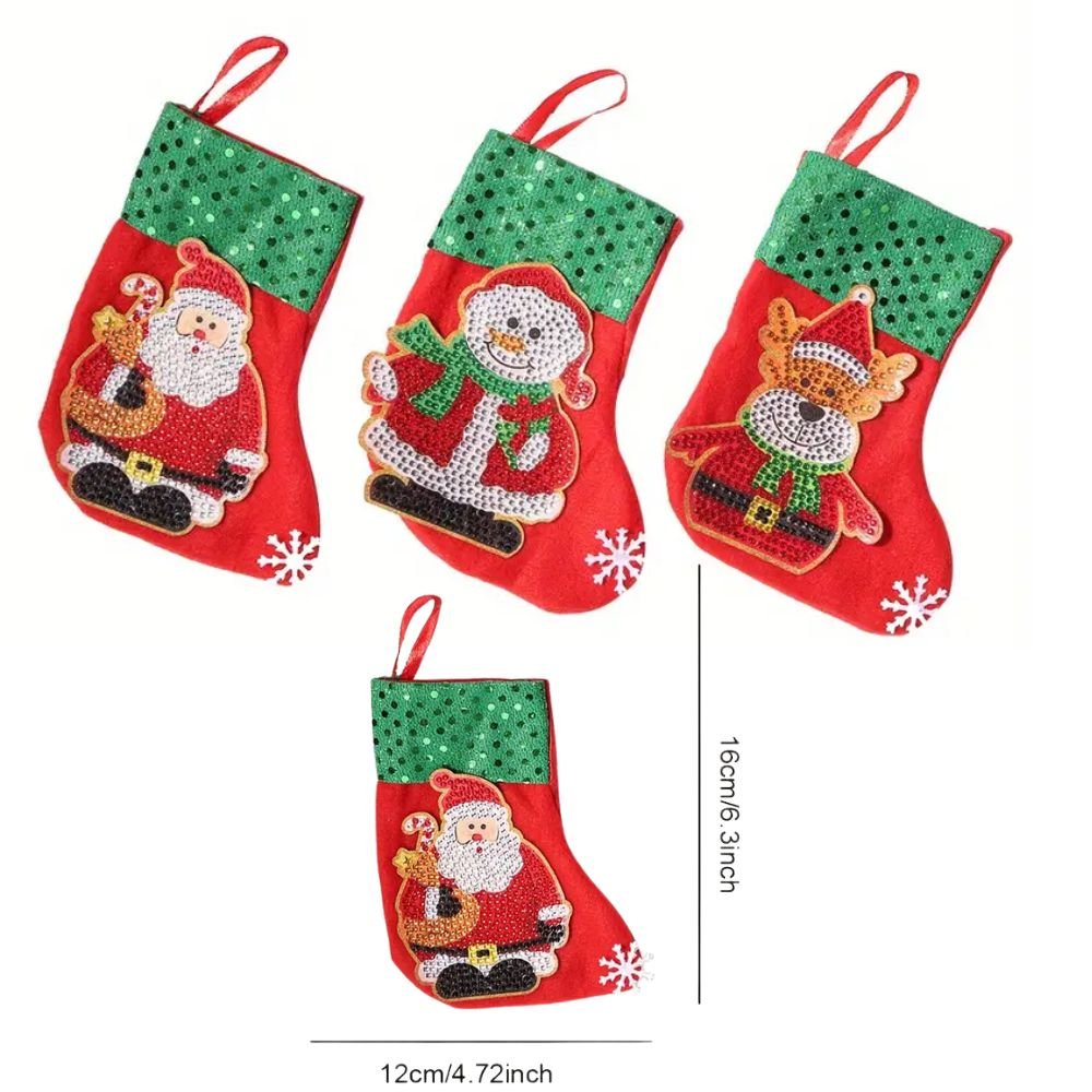 3pcs Christmas Stockings - Diamond Painting Bling Art