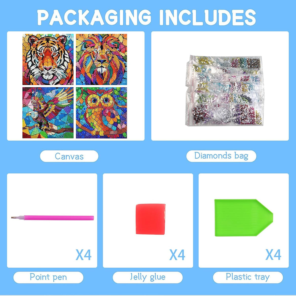 Stain Glass Animal Kits (Set of 4)