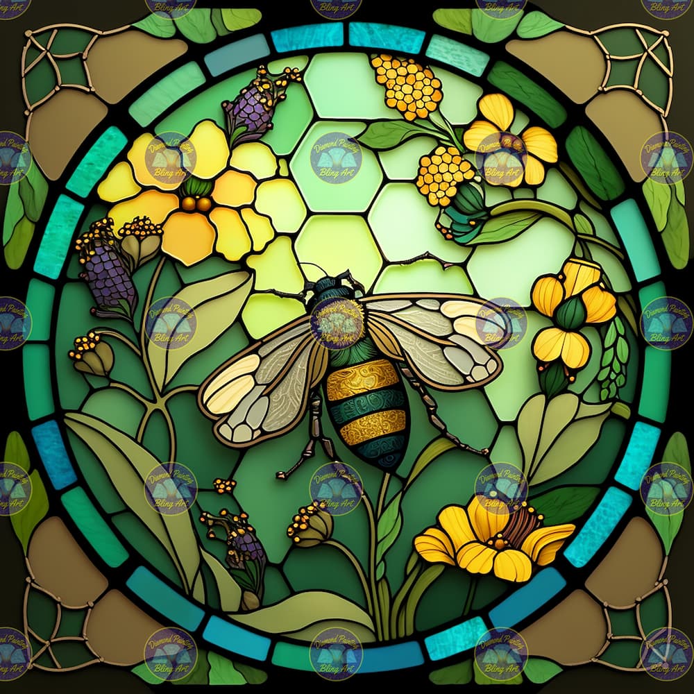 Bumble Bee Stain Glass