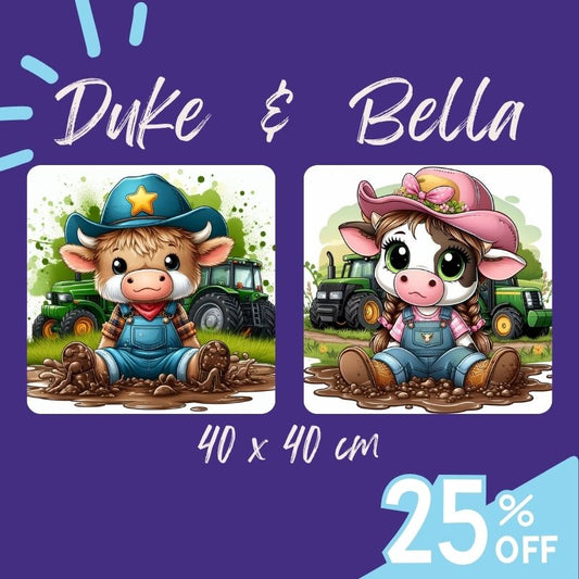 Duke & Bella Mud Puddle Baby Highland Cows