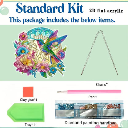 Hummingbird & Floral Sun Catcher DIY Diamond Art Kit