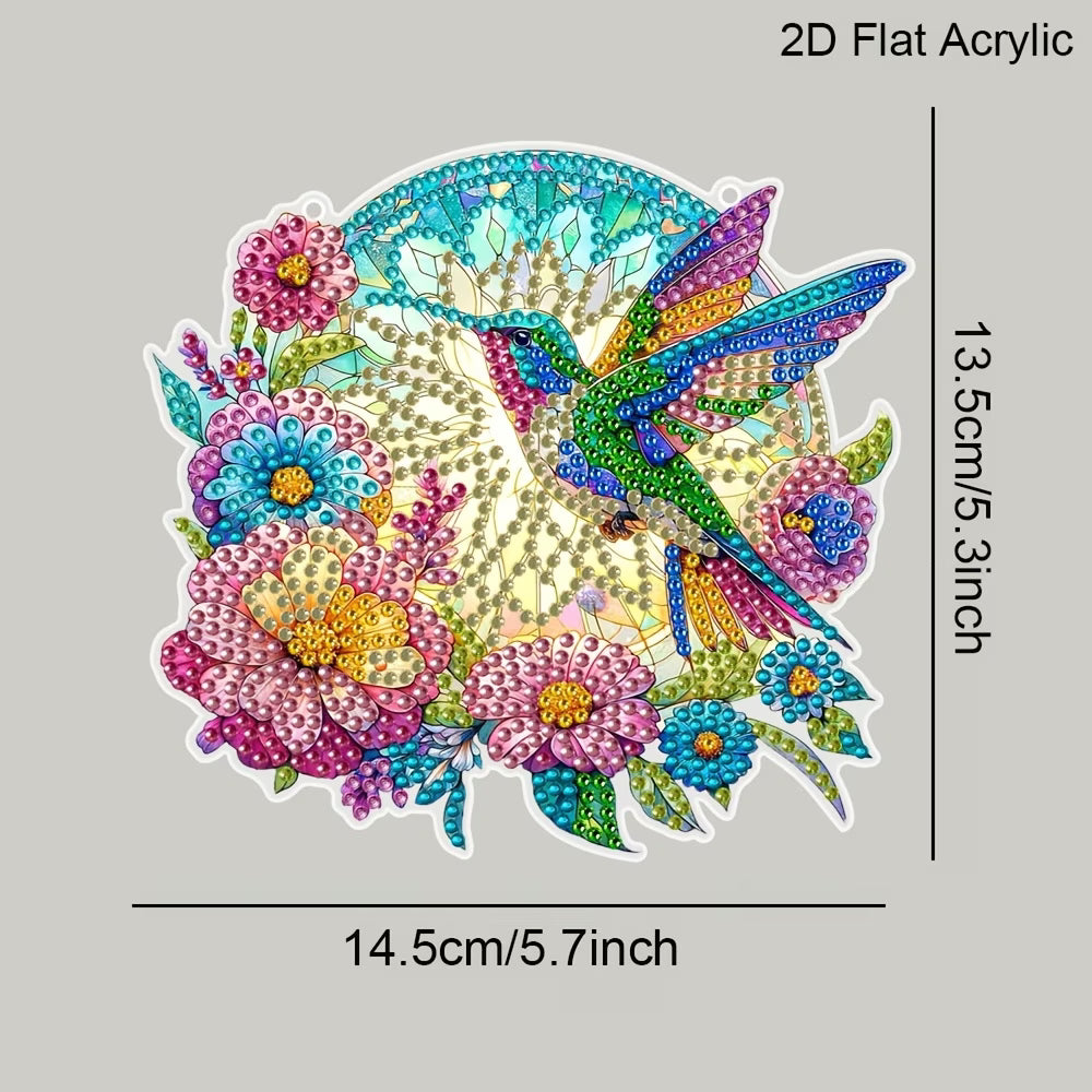 Hummingbird & Floral Sun Catcher DIY Diamond Art Kit