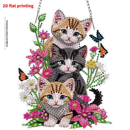 Kitten Trio Floral Hanging