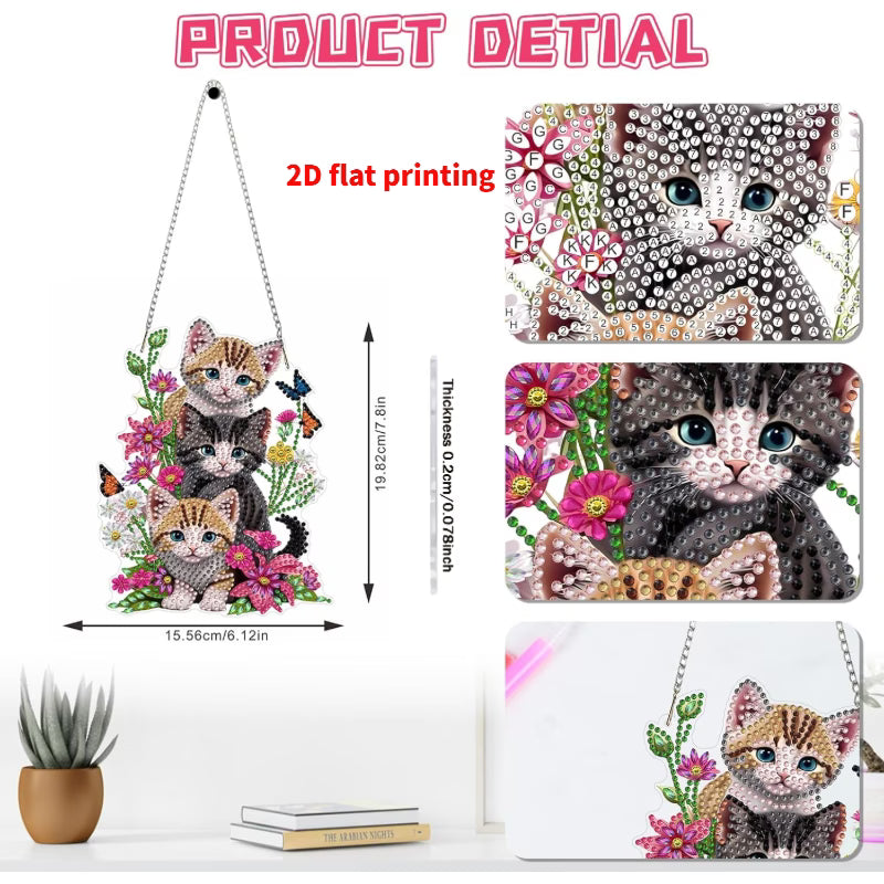 Kitten Trio Floral Hanging