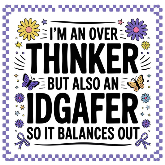 Text graphic with decorative elements and a checkered border.