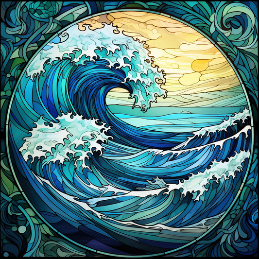 Ocean Waves Stain Glass