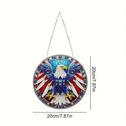 Patriotic Eagle Hanging Diamond Art Kit Size