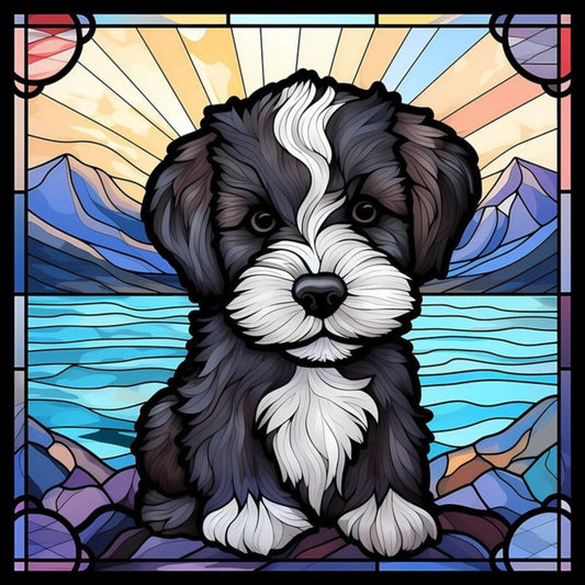 Puppy Stained Glass