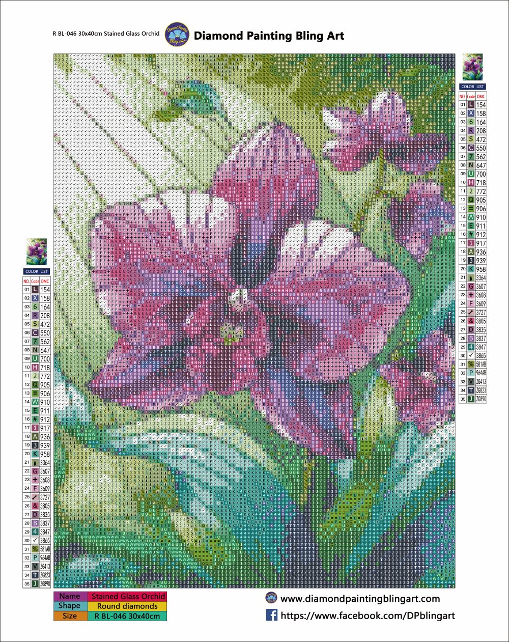 Stained Glass Orchid