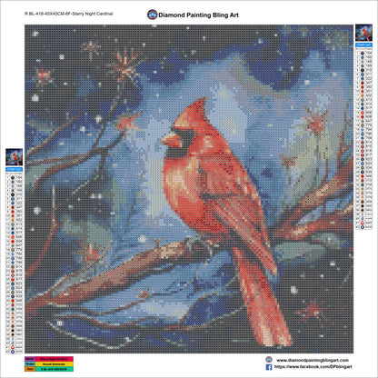 RBL-418-40X40CM-6F-StarryNightCardinal