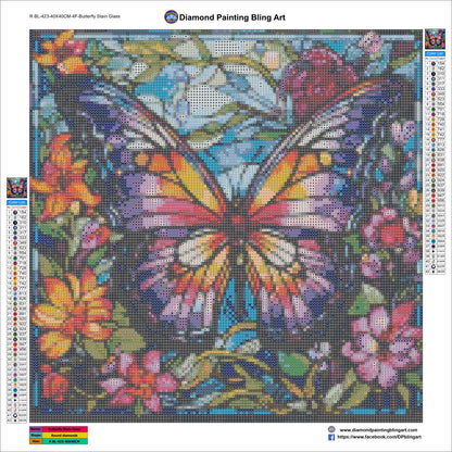 RBL-423-40X40CM-4F-ButterflyStainGlass