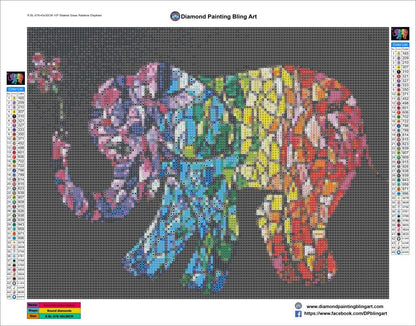 Stained Glass Rainbow Elephant