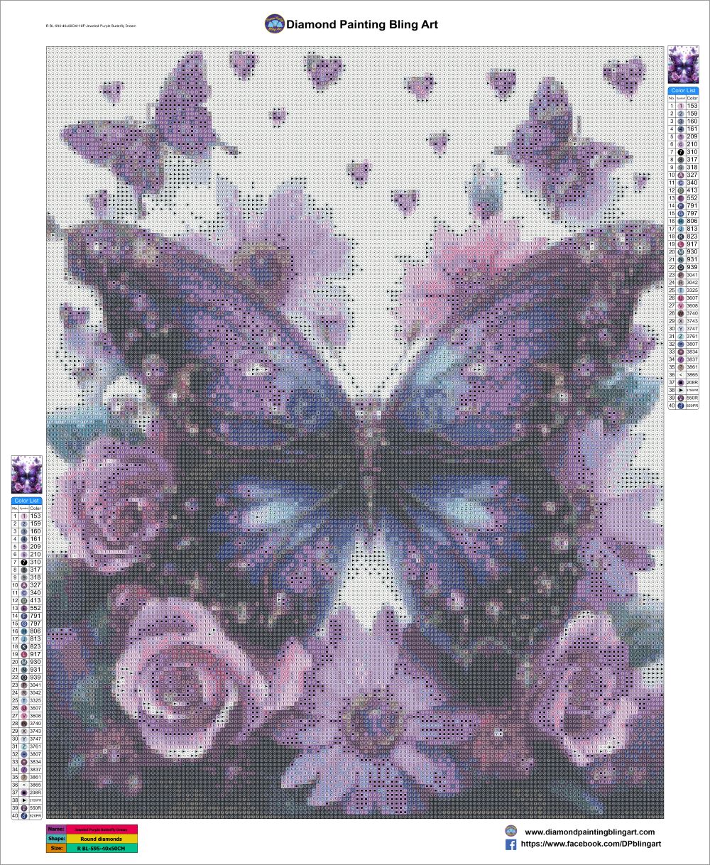 Jeweled Purple Butterfly Dream