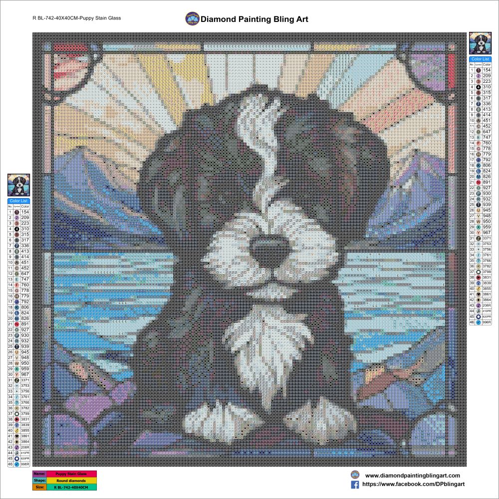 Puppy Stained Glass