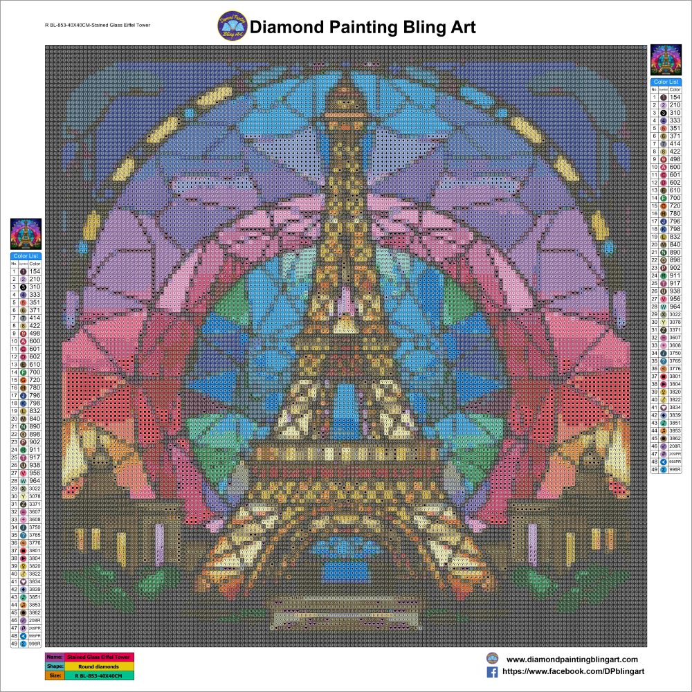 Stained Glass Eiffel Tower