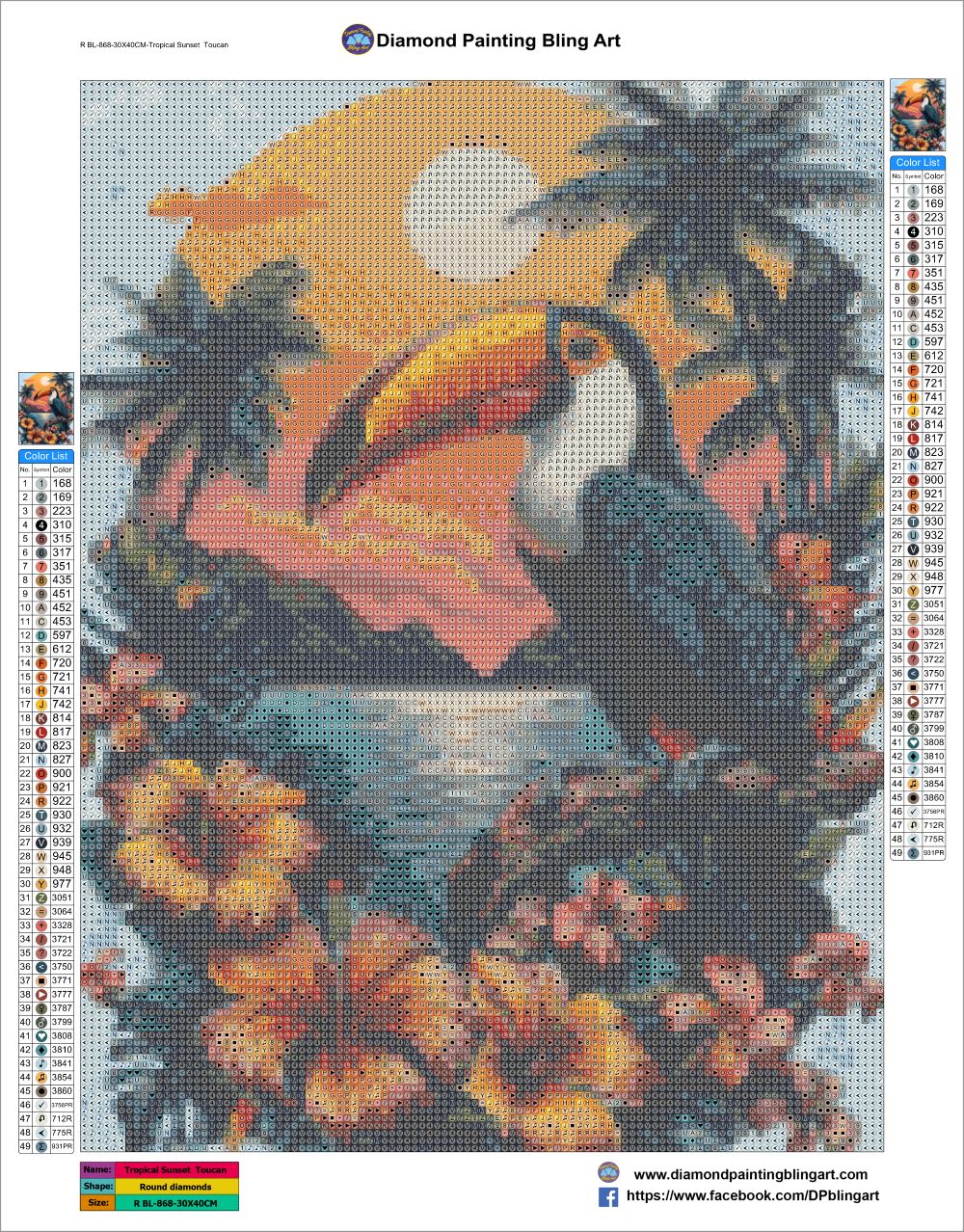 Tropical Sunset Toucan
