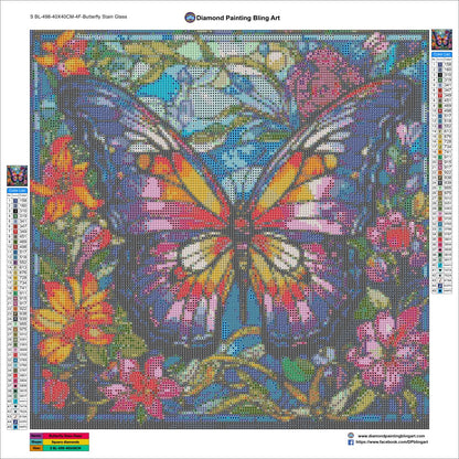 SBL-498-40X40CM-4F-ButterflyStainGlass