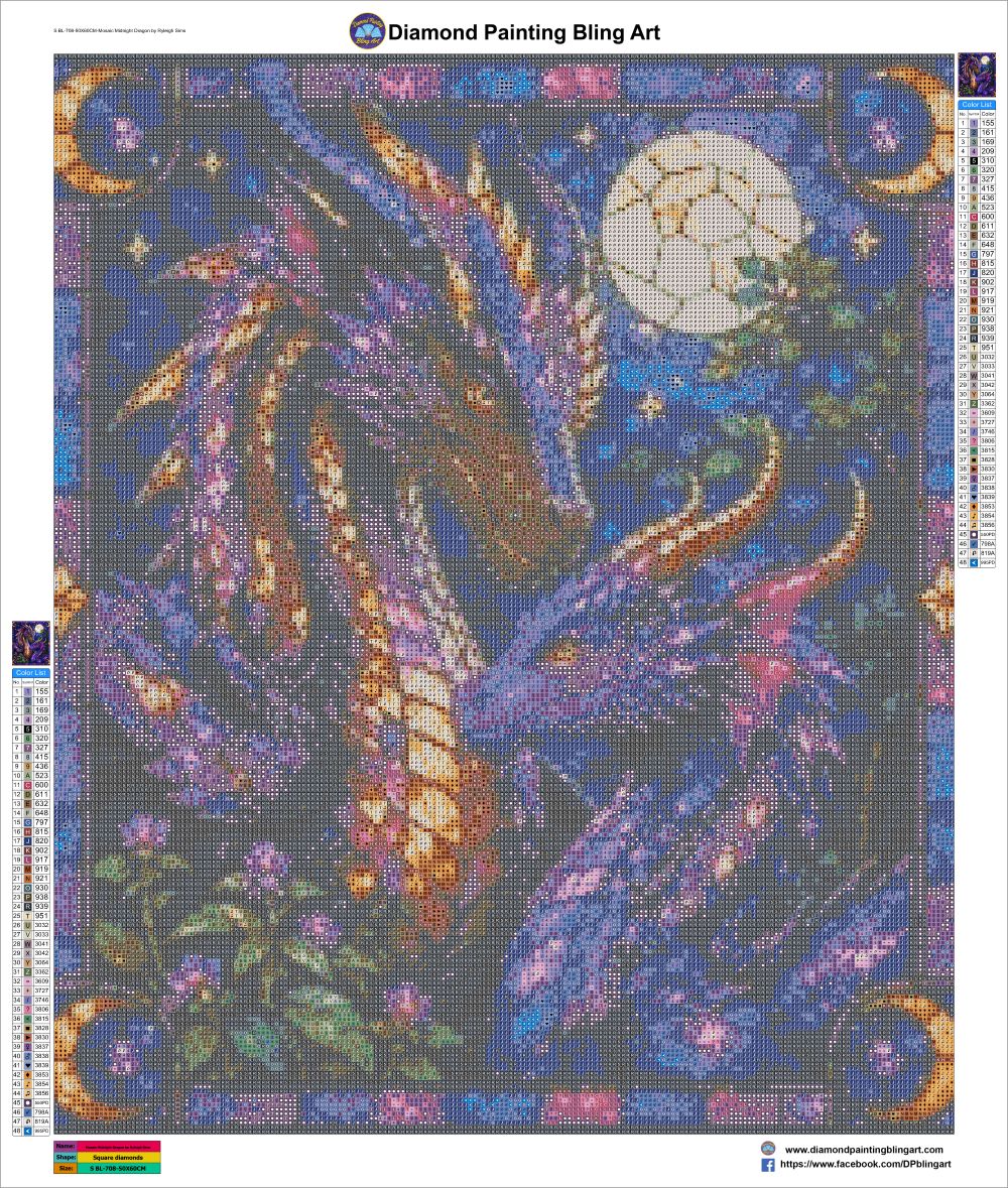 Mosaic Midnight Dragon by Ryleigh Sims