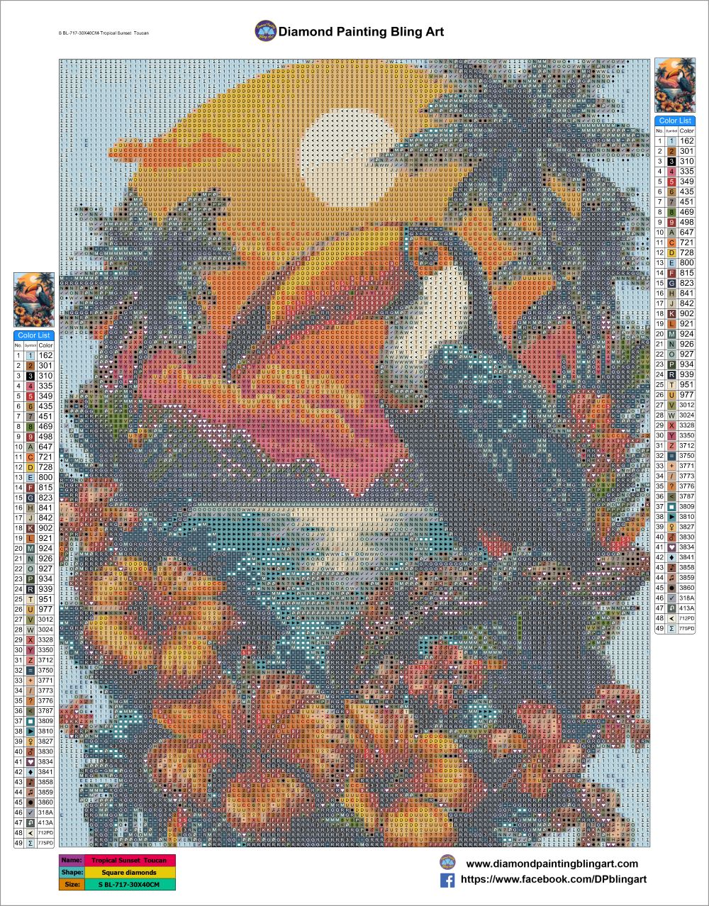 Tropical Sunset Toucan