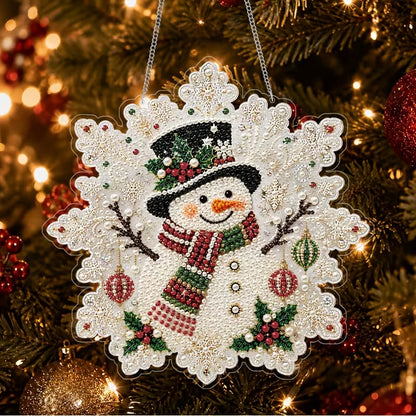 Sparkling Snowflake Snowman Pearl DIY Hanging Acrylic Kit