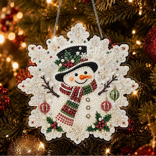 Sparkling Snowflake Snowman Pearl DIY Hanging Acrylic Kit