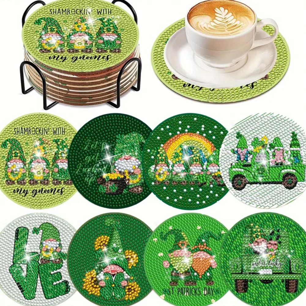 St Patrick Gnome Coaster Set