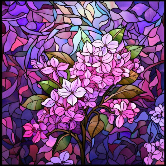 Stain Glass Lilac Blossoms