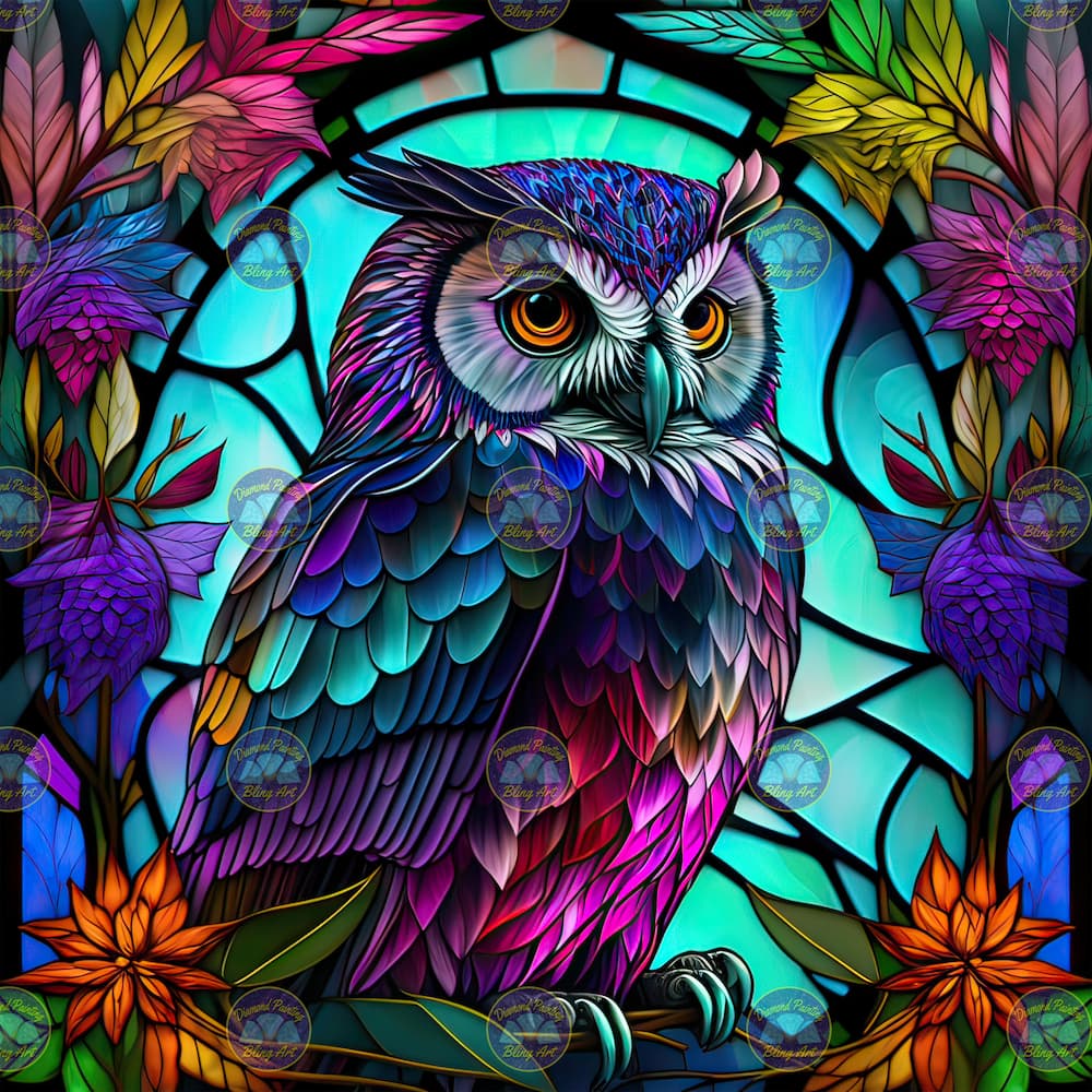 Diamond Art Stain Glass Owl Diamond Painting