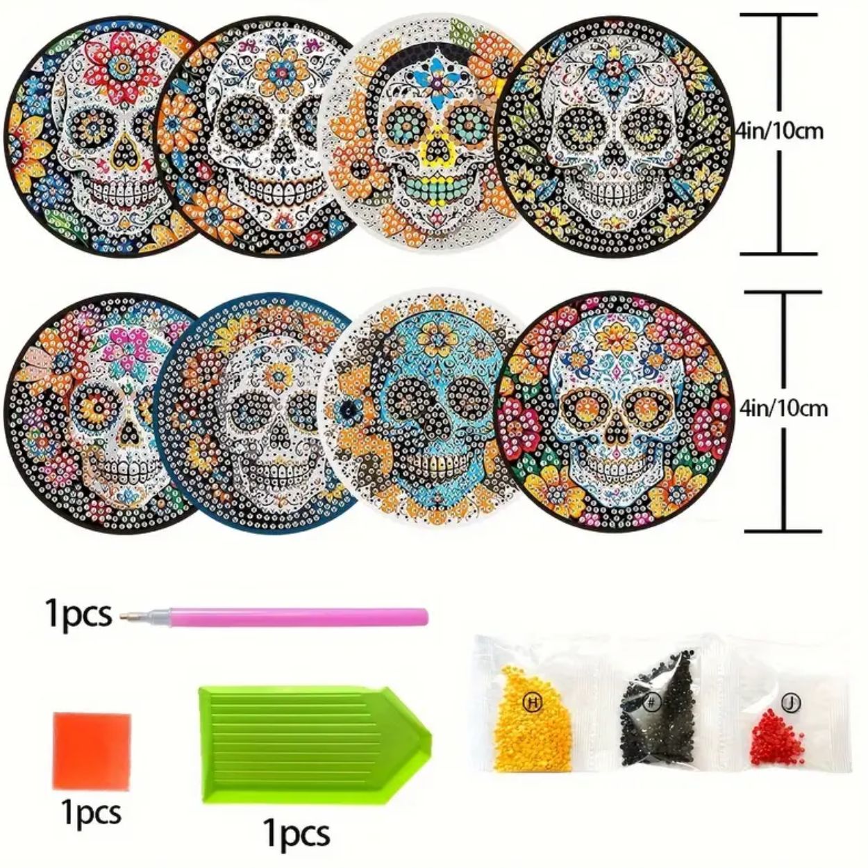 Sugar Skull Coaster Set