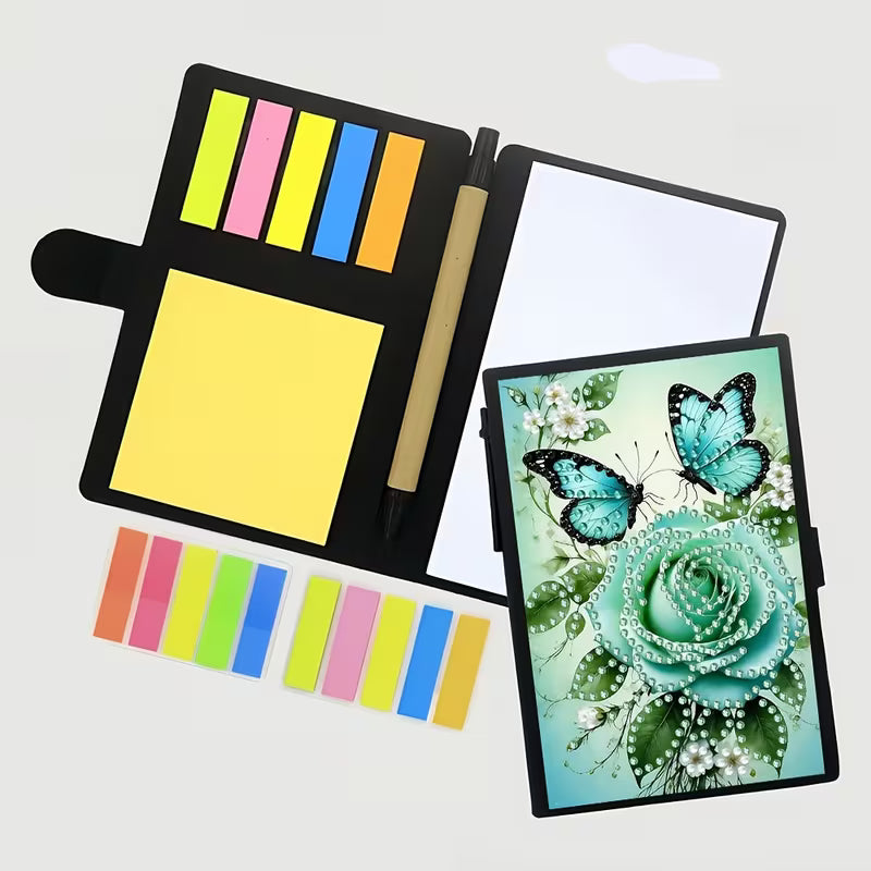 Turquoise Rose & Butterfly Sticky Note Booklet Kit