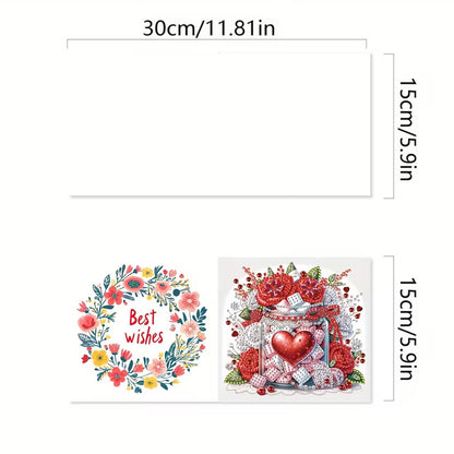 Greeting card DIY diamond art  with measurements