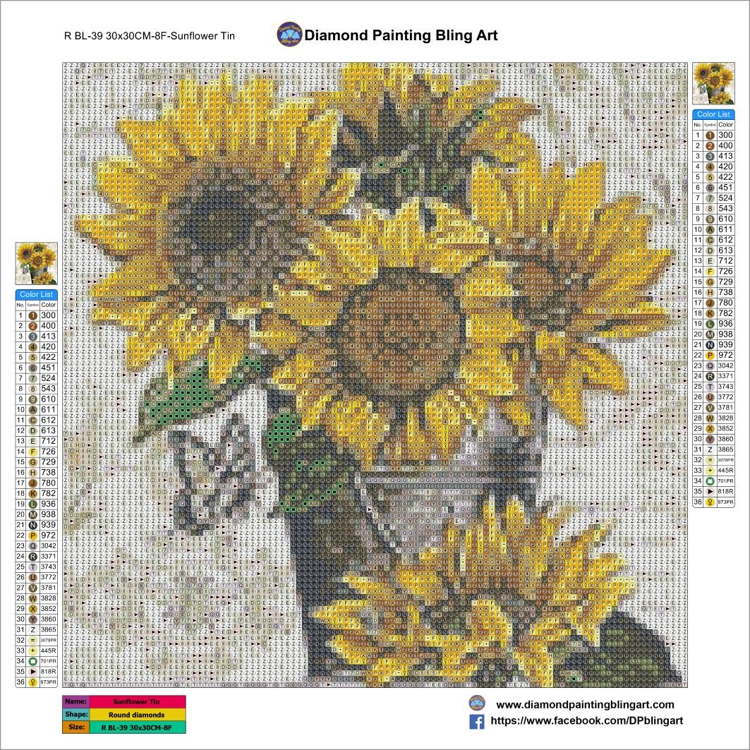 Bucket of Sunflowers - Diamond Painting Bling Art