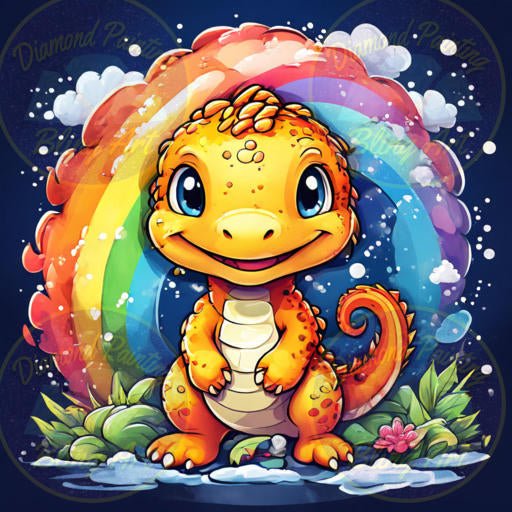 Cartoon Rainbow Dragon - Diamond Painting Bling Art