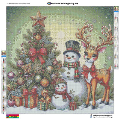 Christmas Friends by Theresa Raymer 50x50cm (20"x20") - Diamond Painting Bling Art