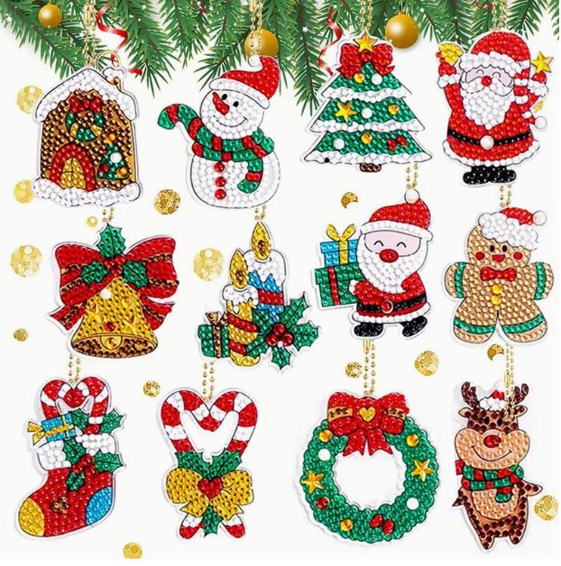 Christmas Key Chains - Diamond Painting Bling Art