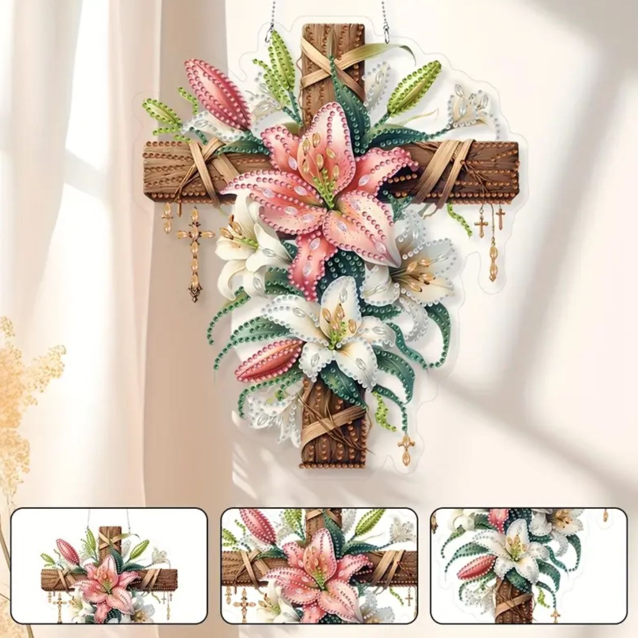 Cross withFlowers Hanging Kit