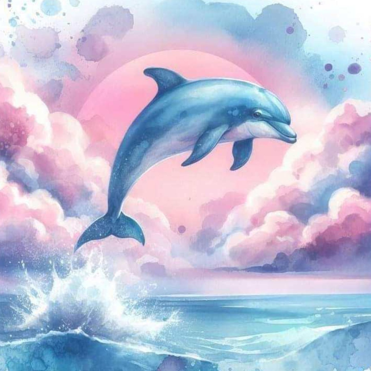 Dolphin Delight 40x40cm (16"x16") - Diamond Painting Bling Art