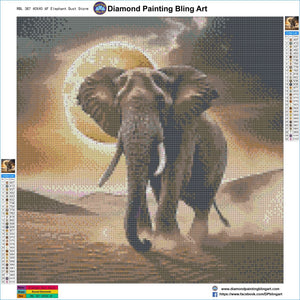 Elephant Dust Storm - Diamond Painting Bling Art
