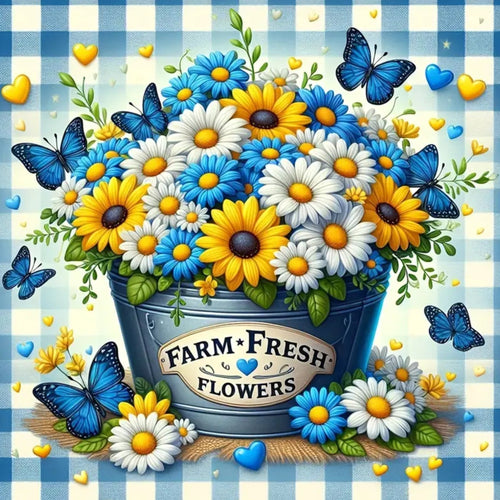 Farm Fresh Flowers - Diamond Painting Bling Art