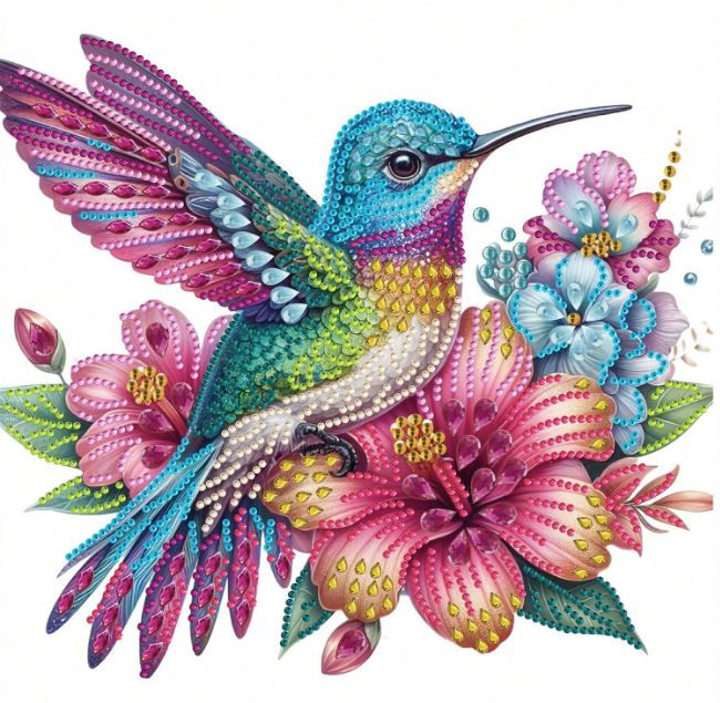 Partial Diamond Art Hummingbird - Diamond Painting Bling Art