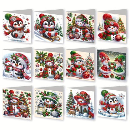 Whimsical Winter Friends DIY Christmas Cards (12-Pack)