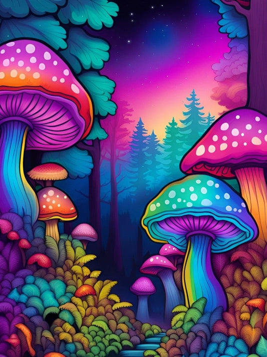 Psychedelic Mushrooms - Diamond Painting Bling Art