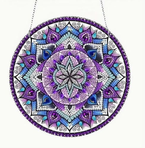 Purple Mandala Pendant - Diamond Painting Bling Art