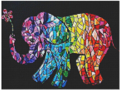 Stained Glass Rainbow Elephant